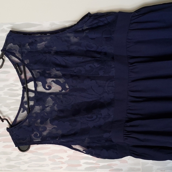 SunnyMe Navy Floral Illusion Top Dress Size 2XL - Picture 2 of 7